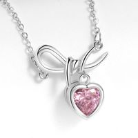 Sterling Silver Silver Plated IG Style Simple Style Inlay Heart Shape Knot Zircon Pendant Necklace main image 5