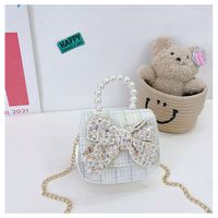 Girl's Cotton Bow Knot Cute Square Buckle Handbag main image 4