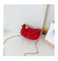Girl's Pu Leather Solid Color Streetwear Dumpling Shape Open Crossbody Bag main image 3