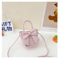 Girl's Pu Leather Solid Color Bow Knot Cute Square Magnetic Buckle Handbag main image 7