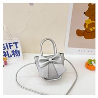 Girl's Pu Leather Solid Color Bow Knot Cute Square Magnetic Buckle Handbag main image 5
