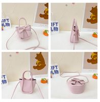 Girl's Pu Leather Solid Color Bow Knot Cute Square Magnetic Buckle Handbag main image 10