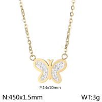 Titanium Steel 18K Gold Plated Elegant Simple Style Butterfly Bow Knot Bracelets Earrings Necklace sku image 20