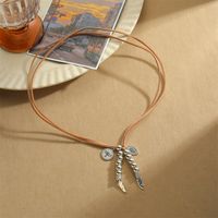 Vintage Style Simple Style Geometric Square CCB Alloy Rope Plating Women's Pendant Necklace sku image 1