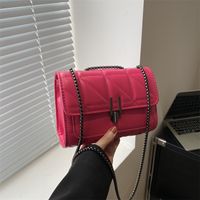 Women's Medium Pu Leather Solid Color Vintage Style Classic Style Square Flip Cover Crossbody Bag main image 4