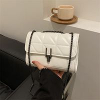 Women's Medium Pu Leather Solid Color Vintage Style Classic Style Square Flip Cover Crossbody Bag main image 2