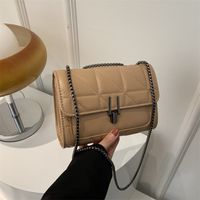 Women's Medium Pu Leather Solid Color Vintage Style Classic Style Square Flip Cover Crossbody Bag main image 6