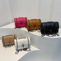 Women's Medium Pu Leather Solid Color Vintage Style Classic Style Square Flip Cover Crossbody Bag main image 1