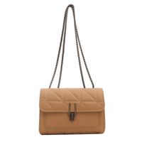 Women's Medium Pu Leather Solid Color Vintage Style Classic Style Square Flip Cover Crossbody Bag sku image 1