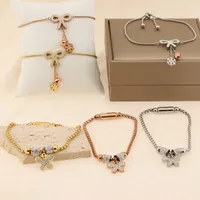 Elegant Simple Style Streetwear Butterfly Titanium Steel 18K Gold Plated Zircon Bracelets In Bulk main image 1