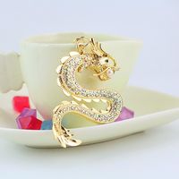 Classical Cute Dragon Zinc Alloy Stoving Varnish Plating Inlay Rhinestones Unisex Bag Pendant Keychain sku image 2