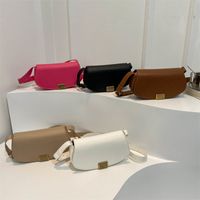Women's Medium Pu Leather Solid Color Classic Style Square Flip Cover Saddle Bag main image 1