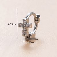 1 Piece Casual French Style Korean Style Cross Heart Shape Enamel Inlay Copper Zircon Ear Cuffs Earrings Ear Studs main image 2