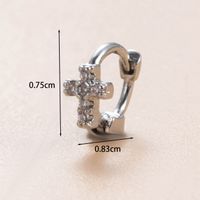 1 Piece Casual French Style Korean Style Cross Heart Shape Enamel Inlay Copper Zircon Ear Cuffs Earrings Ear Studs sku image 3