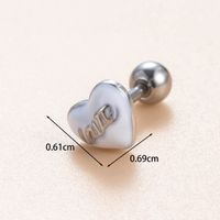 1 Piece Casual French Style Korean Style Cross Heart Shape Enamel Inlay Copper Zircon Ear Cuffs Earrings Ear Studs main image 3