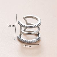 1 Piece Casual French Style Korean Style Cross Heart Shape Enamel Inlay Copper Zircon Ear Cuffs Earrings Ear Studs main image 5