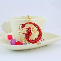 Classical Dragon Zinc Alloy Stoving Varnish Plating Inlay Rhinestones Unisex Bag Pendant Keychain main image 2