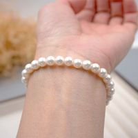Wholesale Jewelry Simple Style Classic Style Round 304 Stainless Steel Imitation Pearl Titanium Steel Beaded Bracelets main image 3