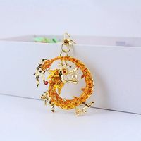 Classical Dragon Zinc Alloy Stoving Varnish Plating Inlay Rhinestones Unisex Bag Pendant Keychain sku image 3