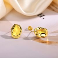 1 Pair IG Style Geometric Copper Alloy 18K Gold Plated Ear Studs main image 8