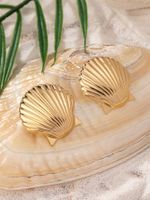 1 Pair Casual Elegant Simple Style Shell Plating Iron Ear Studs main image 4