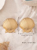 1 Pair Casual Elegant Simple Style Shell Plating Iron Ear Studs main image 2