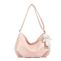 Women's Medium Pu Leather Solid Color Classic Style Sports Square Zipper Crossbody Bag sku image 2