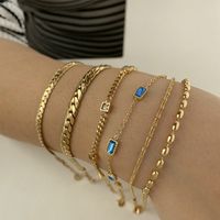 304 Stainless Steel IG Style Modern Style Inlay Square Solid Color Zircon Bracelets main image 1