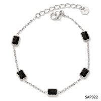 304 Stainless Steel IG Style Modern Style Inlay Square Solid Color Zircon Bracelets sku image 11