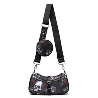 Women's Medium Cloth Skull Streetwear Pillow Shape Zipper Bag Sets Crossbody Bag sku image 1