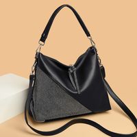 Women's Large Pu Leather Color Block Basic Classic Style Square Zipper Shoulder Bag main image 2