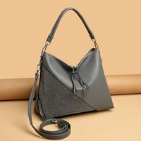 Women's Large Pu Leather Color Block Basic Classic Style Square Zipper Shoulder Bag main image 3