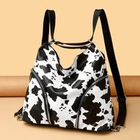 Women's Large Pu Leather Cows Zebra Streetwear Square Zipper Tote Bag main image 3