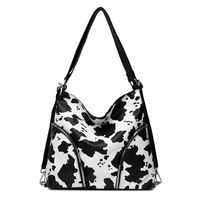 Women's Large Pu Leather Cows Zebra Streetwear Square Zipper Tote Bag sku image 3