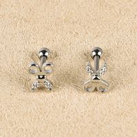 1 Pair Simple Style Shiny Scissors Bee Dragonfly Polishing Inlay Copper Zircon 18K Gold Plated Ear Studs main image 1