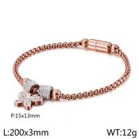 Elegant Simple Style Streetwear Butterfly Titanium Steel 18K Gold Plated Zircon Bracelets In Bulk sku image 10