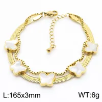 Elegant Simple Style Streetwear Butterfly Titanium Steel 18K Gold Plated Zircon Bracelets In Bulk sku image 5