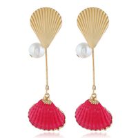 1 Pair Elegant Vacation Simple Style Shell Alloy Gold Plated Drop Earrings main image 5