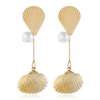 1 Paire Élégant Vacances Style Simple Coquille Alliage Plaqué Or Boucles D'oreilles sku image 3