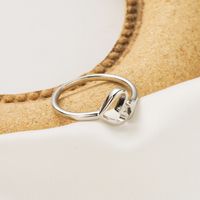 Großhandel IG-Stil Einfacher Stil Herzform Einfarbig Schlange Kupfer 18 Karat Vergoldet Offener Ring main image 3