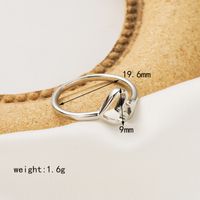 Großhandel IG-Stil Einfacher Stil Herzform Einfarbig Schlange Kupfer 18 Karat Vergoldet Offener Ring sku image 2