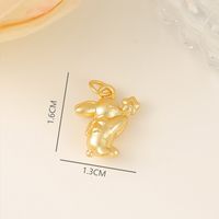 1 Piece 16 * 13mm Copper 18K Gold Plated Rabbit Polished Pendant main image 2