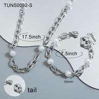 Rostfreier Stahl Lässig Einfacher Stil Klassischer Stil Überzug Herzform Armbänder Halskette sku image 13