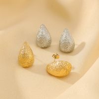 1 Pair IG Style Classic Style Shiny Water Droplets 304 Stainless Steel 18K Gold Plated Ear Studs main image 1