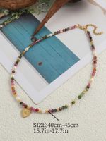 IG Style Modern Style Heart Shape Natural Stone Freshwater Pearl Beaded Women's Pendant Necklace main image 2