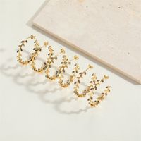 1 Pair Vintage Style Leaves Inlay Copper Zircon 14K Gold Plated Ear Studs main image 6