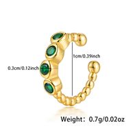 1 Piece Casual Hawaiian Tropical Semicircle Round Plating Inlay Sterling Silver Zircon White Gold Plated Gold Plated Ear Cuffs main image 2