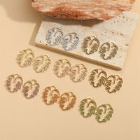1 Pair Vintage Style Leaves Inlay Copper Zircon 14K Gold Plated Ear Studs main image 1