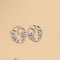 1 Pair Vintage Style Leaves Inlay Copper Zircon 14K Gold Plated Ear Studs sku image 2