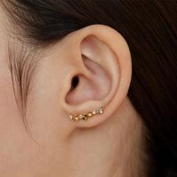 1 Pair Elegant Cute Romantic Geometric Inlay Sterling Silver Zircon White Gold Plated Gold Plated Ear Cuffs main image 3